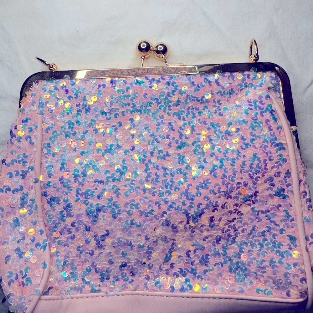 New Sparkling Pink Shoulder Bag with Iridescent Shine